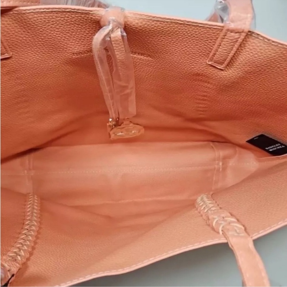 Badgley Mischka Orange Tote Bag with Floral Scarf - Picture 7 of 16